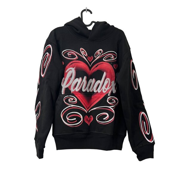Paradox Lab Black Airbrushed Heart Lightning Arc Logo Philly USA Size XSmall - Picture 3 of 7